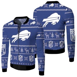 Buffalo Bills NFL Ugly Christmas 3D Fleece Bomber Jacket