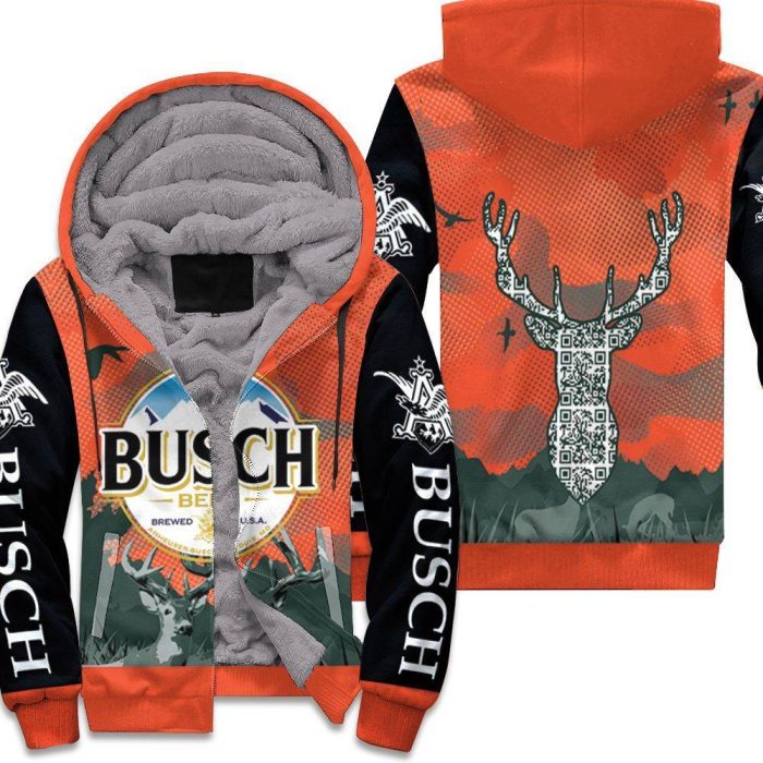 Busch Beer Logo And Deer Head For Fans 3D Unisex Fleece Hoodie