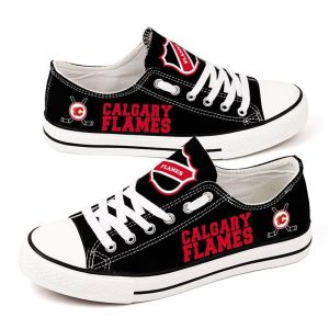 Calgary Flames NHL Hockey 2 Gift For Fans Low Top Custom Canvas Shoes