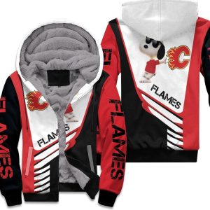 Calgary Flames Snoopy For Fans 3D Unisex Fleece Hoodie