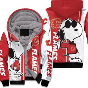 Calgary Flames Snoopy Lover 3D Printed Unisex Fleece Hoodie