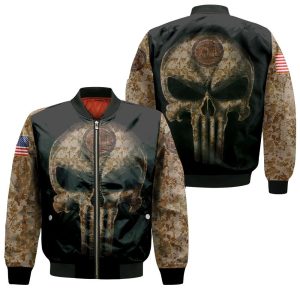Camouflage Skull Detroit Pistons American Flag Bomber Jacket
