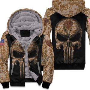 Camouflage Skull Hnew York Knicks American Flag Unisex Fleece Hoodie