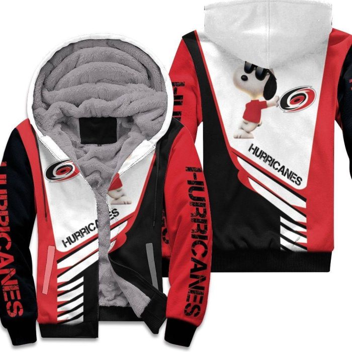 Carolina Hurricanes Snoopy For Fans 3D Unisex Fleece Hoodie