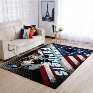 Carolina Panthers Nfl Team Logo Mickey Us Style Nice Gift Home Decor Area Rug Rugs For Living Room