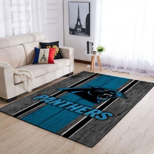 Carolina Panthers Nfl Team Logo Wooden Style Style Nice Gift Home Decor Rectangle Area Rug