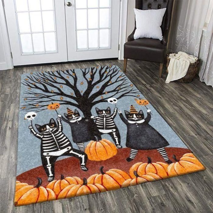 Cat Halloween Area Rugs Living Room Carpet Rug