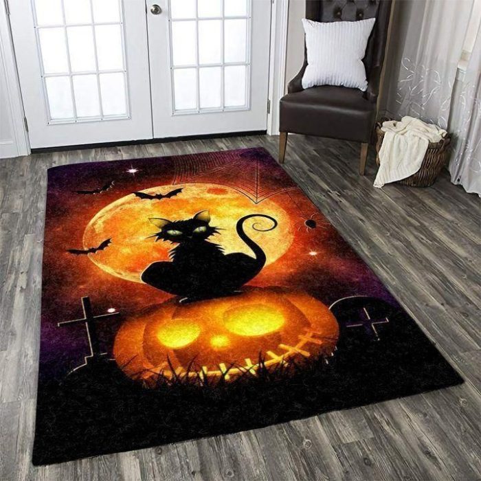 Cat With Halloween Hn270817R Rug