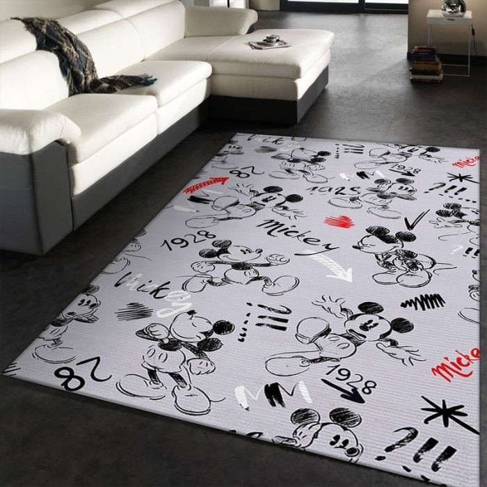 Celebrating 90 Years Of Mickey Mouse Movie Area Rug Living Room And Bed Room Rug
