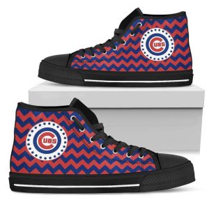 Chevron Broncos Chicago Cubs MLB Custom Canvas High Top Shoes