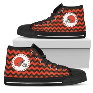 Chevron Broncos Cleveland Browns NFL Custom Canvas High Top Shoes
