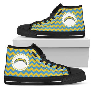 Chevron Broncos Los Angeles Chargers NFL Custom Canvas High Top Shoes