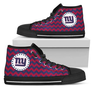 Chevron Broncos New York Giants NFL Custom Canvas High Top Shoes