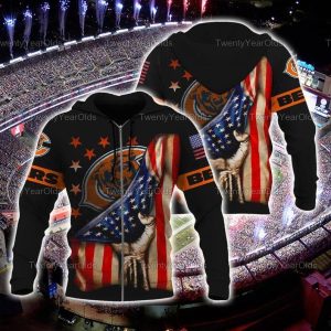 Chicago Bears 3D American NFL Skull Gift For Fan 3D T Shirt Sweater Zip Hoodie Bomber Jacket