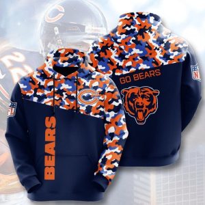 Chicago Bears Camouflage Gift For Fan 3D T Shirt Sweater Zip Hoodie Bomber Jacket