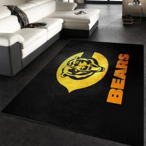 Chicago Bears Gold Nfl Team Logos Area Rug Bedroom Home Decor Floor Decor