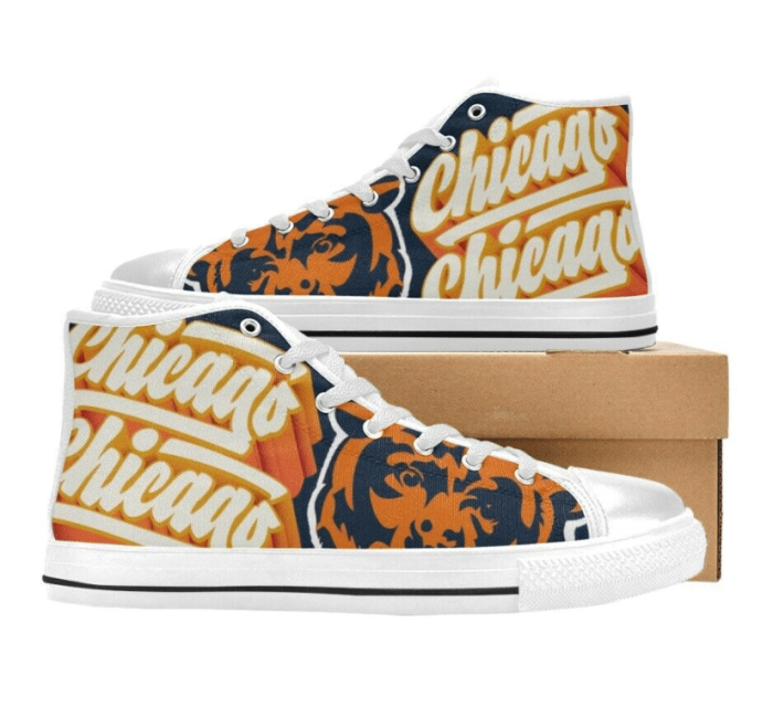 Chicago Bears NFL 3 Custom Canvas High Top Shoes