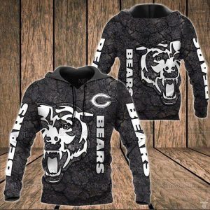 Chicago Bears NFL Drought Logo Gift For Fan 3D T Shirt Sweater Zip Hoodie Bomber Jacket