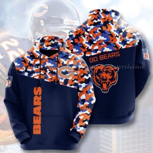 Chicago Bears NFL Logo Gift for Fan 3D T Shirt Sweater Zip Hoodie Bomber Jacket