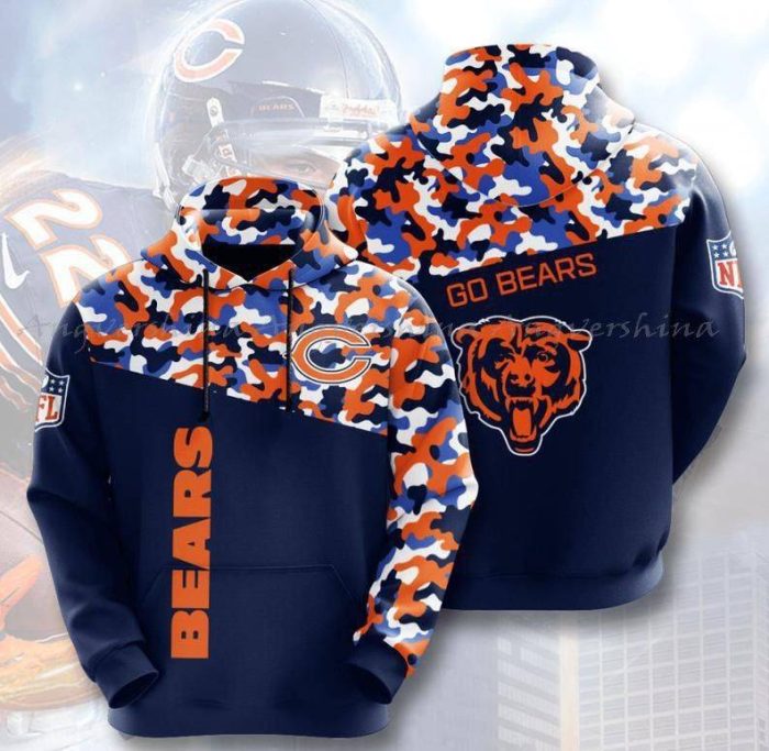 Chicago Bears NFL Logo Gift for Fan 3D T Shirt Sweater Zip Hoodie Bomber Jacket