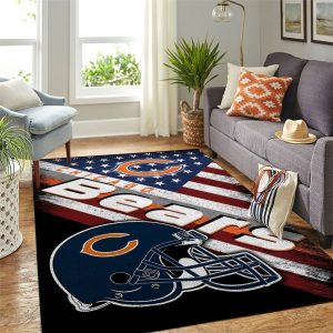 Chicago Bears Nfl Team Logo American Style Nice Gift Home Decor Rectangle Area Rug