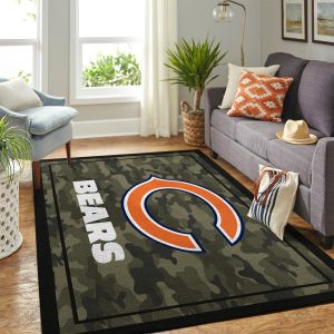 Chicago Bears Nfl Team Logo Camo Style Nice Gift Home Decor Rectangle Area Rug
