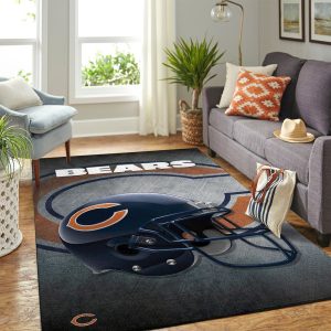 Chicago Bears Nfl Team Logo Helmet Style Nice Gift Home Decor Rectangle Area Rug