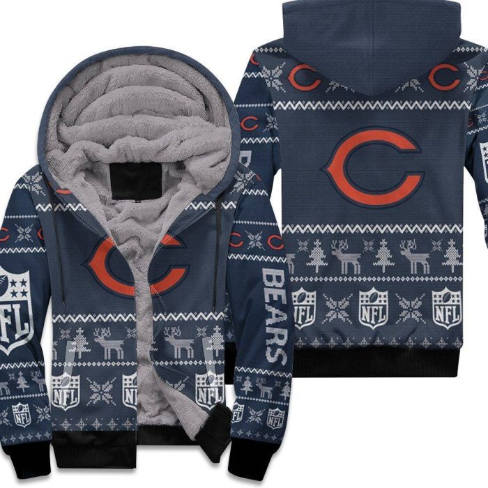 Chicago Bears Nfl Ugly Sweatshirt Christmas 3D Unisex Fleece Hoodie