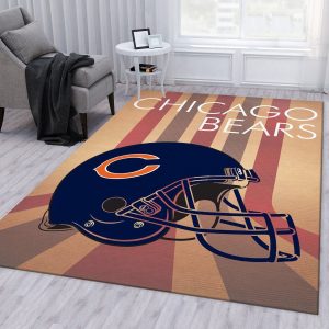 Chicago Bears Retro Nfl Area Rug Living Room Rug