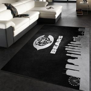 Chicago Bears Skyline Nfl Team Logos Area Rug Living Room Rug Us Decor