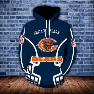 Chicago Bears hoodie NFL Football Gift For Fan 3D T Shirt Sweater Zip Hoodie Bomber Jacket