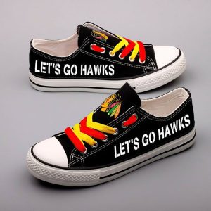 Chicago Blackhawks NHL Hockey Let's Go Hawks Gift For Fans Low Top Custom Canvas Shoes