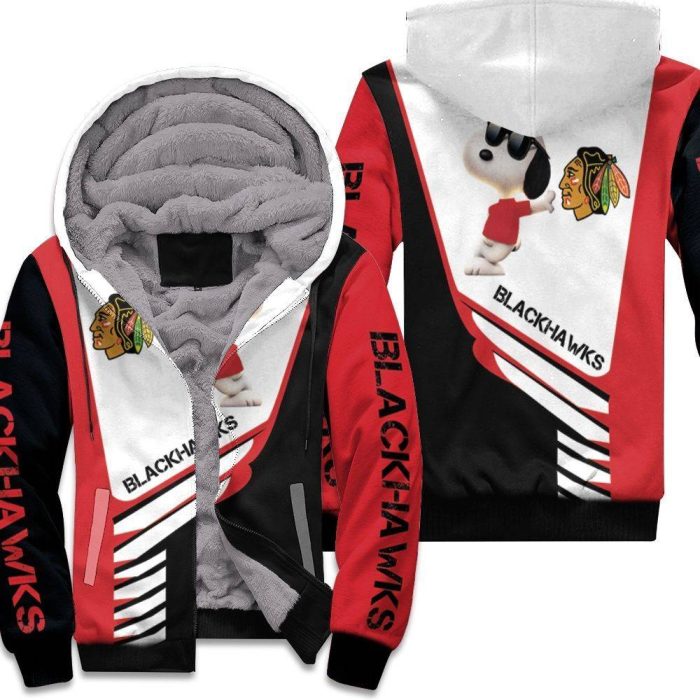 Chicago Blackhawks Snoopy For Fans 3D Unisex Fleece Hoodie