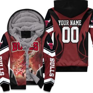 Chicago Bulls Michael Jordan Legends Fire Slam Dunk Personalized Unisex Fleece Hoodie