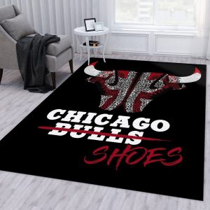 Chicago Bulls Shoes Doodle Area Rug For Christmas Living Room Rug Home Decor Floor Decor