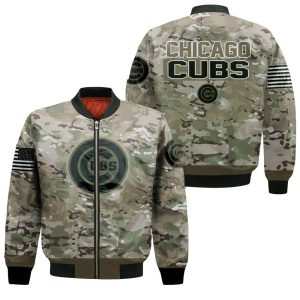 Chicago Cubs Camouflage Veteran 3D Bomber Jacket