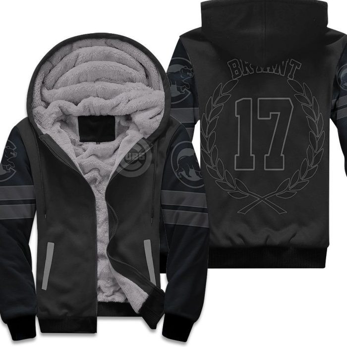 Chicago Cubs Kris Bryant 17 2020 Mlb Black Inspired Style Unisex Fleece Hoodie