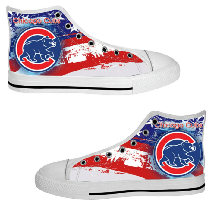 Chicago Cubs MLB Baseball 10 Custom Canvas High Top Shoes