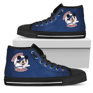 Chicago Cubs Mickey Mouse MLB Custom Canvas High Top Shoes