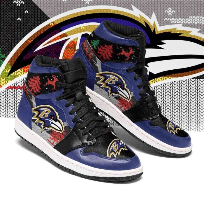 Christmas Baltimore Ravens NFL Air Jordan 1 Sport Custom Sneakers