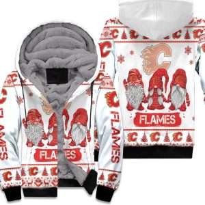 Christmas Gnomes Calgary Flames Ugly Sweatshirt Christmas 3D Unisex Fleece Hoodie