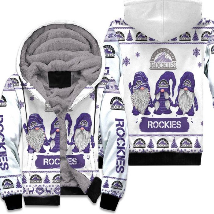 Christmas Gnomes Colorado Rockies Ugly Sweatshirt Christmas 3D Unisex Fleece Hoodie