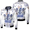 Christmas Gnomes New York Islanders Ugly Christmas 3D Fleece Bomber Jacket