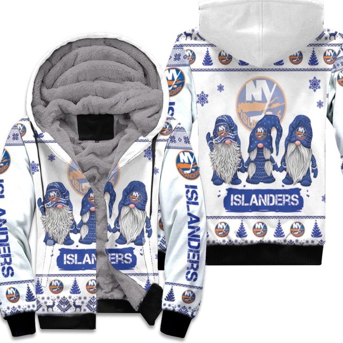 Christmas Gnomes New York Islanders Ugly Sweatshirt Christmas 3D Unisex Fleece Hoodie