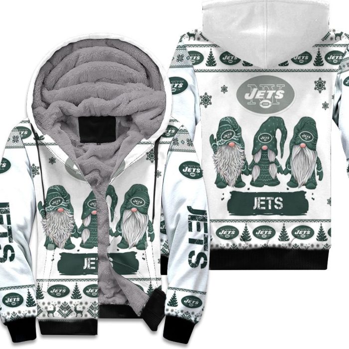 Christmas Gnomes New York Jets Ugly Sweatshirt Christmas 3D Unisex Fleece Hoodie