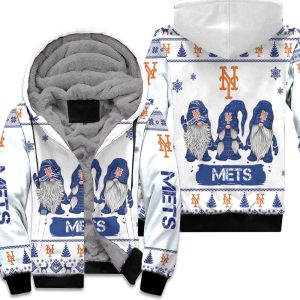 Christmas Gnomes New York Mets Ugly Sweatshirt Christmas 3D Unisex Fleece Hoodie