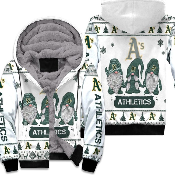 Christmas Gnomes Oakland Athletics Ugly Sweatshirt Christmas 3D Unisex Fleece Hoodie