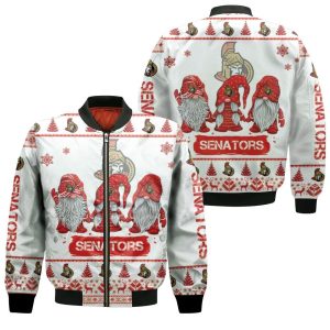 Christmas Gnomes Ottawa Senators Ugly Christmas 3D Bomber Jacket