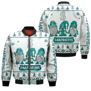 Christmas Gnomes Seattle Mariners Ugly Christmas 3D Bomber Jacket