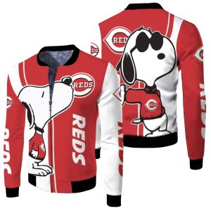 Cincinnati Reds Snoopy Lover 3D Printed Fleece Bomber Jacket